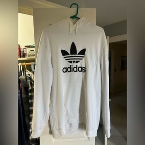 Adidas White Trefoil Hoodie Mens sz XL